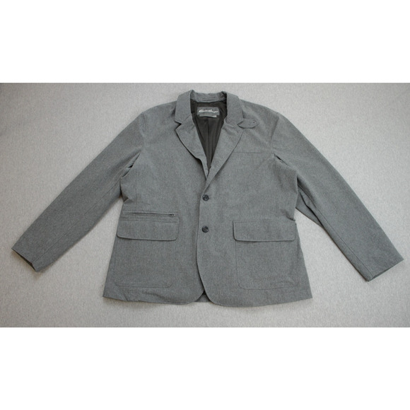 Eddie Bauer Blazer Mens Size 48 Gray Stretch Ultimate Voyager Travel Jacket - Picture 1 of 8